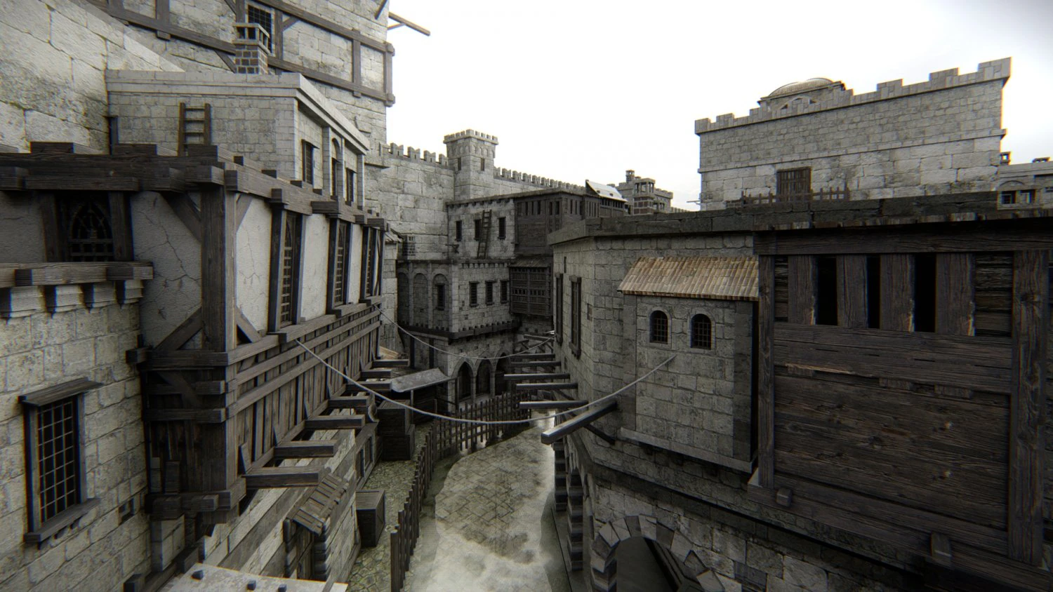 Old citadel fortress 3D Model .c4d .max .obj .3ds .fbx .stl .blend 
