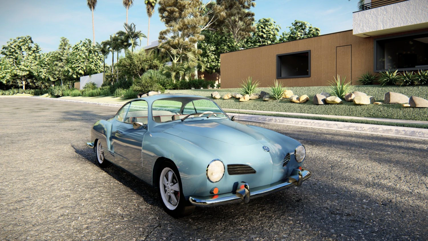 Volkswagen Karmann Ghia 3D Model .c4d .max .obj .3ds .fbx .stl .blend