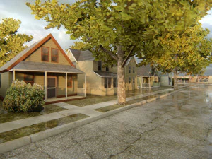 Американский район 3D Модель