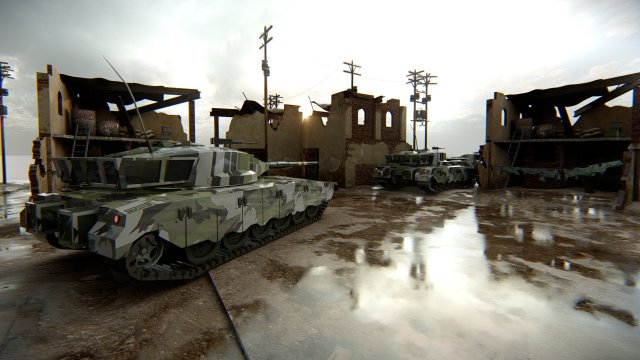 Ruined Scene Model 3D .c4d .max .obj .3ds .fbx .stl .blend 