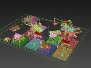 Ruined Scene 3D Model