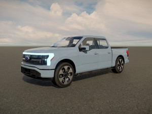 Fo rd F150 Lightning Platinum 2023 3D Model