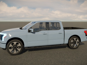 Fo rd F150 Lightning Platinum 2023 3D Model