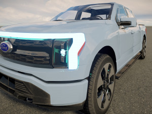 Fo rd F150 Lightning Platinum 2023 3D Model