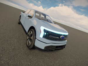 Fo rd F150 Lightning Platinum 2023 3D Model
