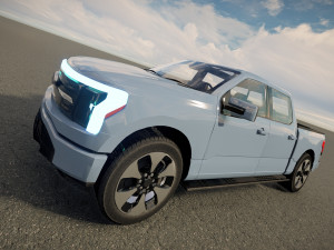 Fo rd F150 Lightning Platinum 2023 3D Model
