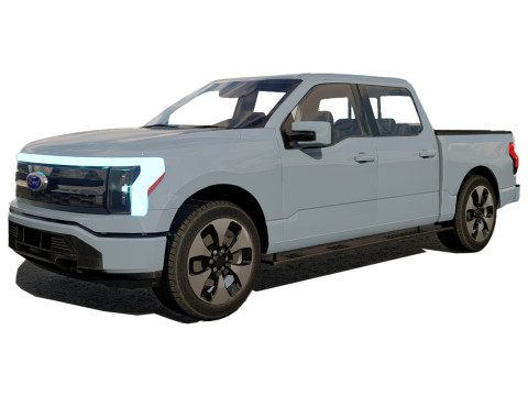 Fo rd F150 Lightning Platinum 2023 3Dモデル