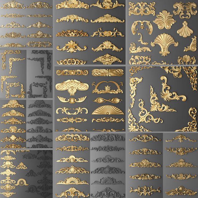 Collection of classic carvings 3D Model .c4d .max .obj .3ds .fbx .stl .blend 