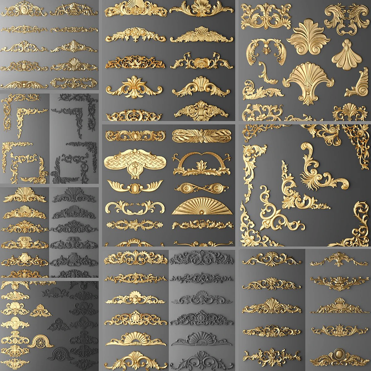 Collection of classic carvings 3D Model .c4d .max .obj .3ds .fbx .stl .blend