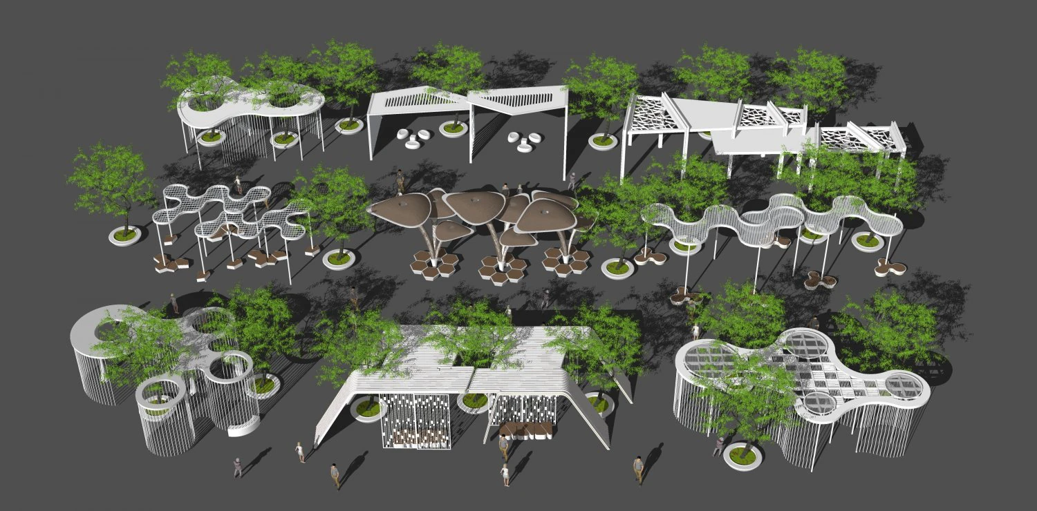 Outdoor shade Collection 3D Model .c4d .max .obj .3ds .fbx .stl .blend 