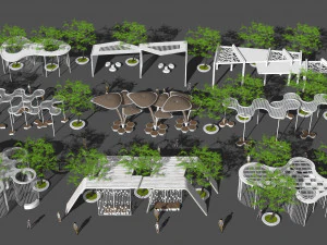 Collezione di tende da esterno Modello 3D