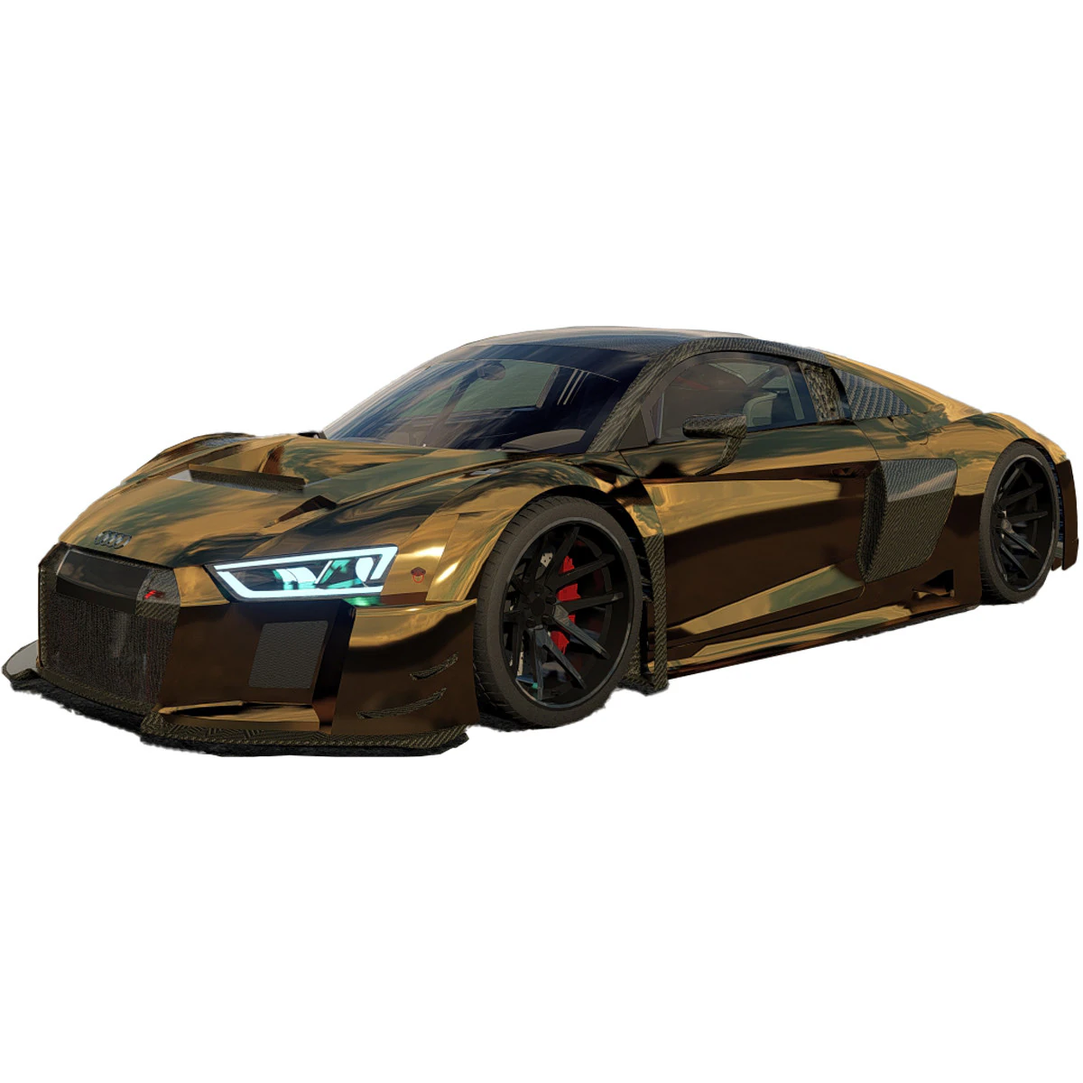 Audi R8 tuned 3D Model .c4d .max .obj .3ds .fbx .stl .blend 