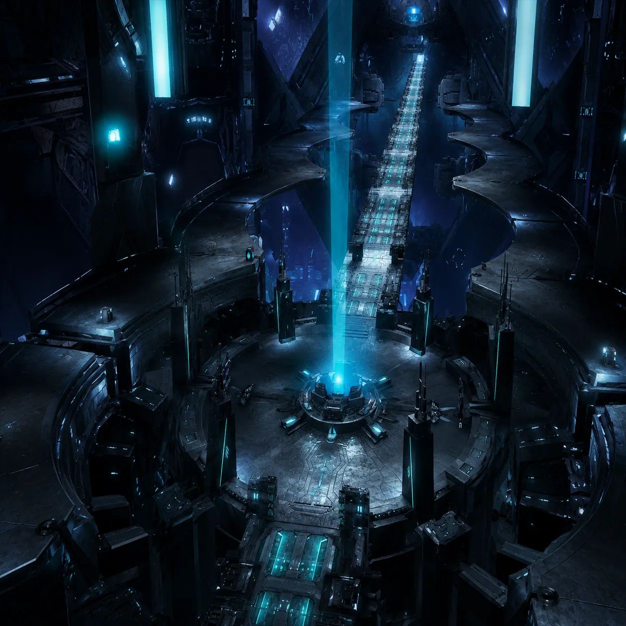 Futuristic Sci-Fi Corridor Environment 3D Model .c4d .max .obj .3ds .fbx .stl .blend 
