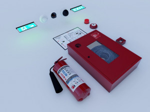 Fire System Components 3D Model