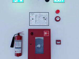 Fire System Components 3D Model