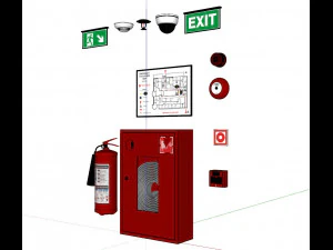 Fire System Components 3D Model