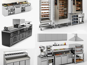 Commercial Kitchen Equipment 3D Model