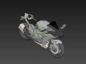 Kawasaki Ninja H2R Supercharged 2020 3D Model in Motorcycle 501479