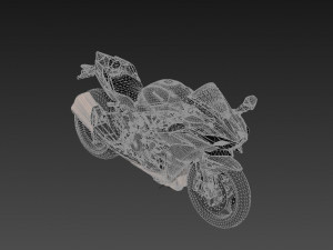Kawasaki Ninja H2R Supercharged 2020 3D-Modell