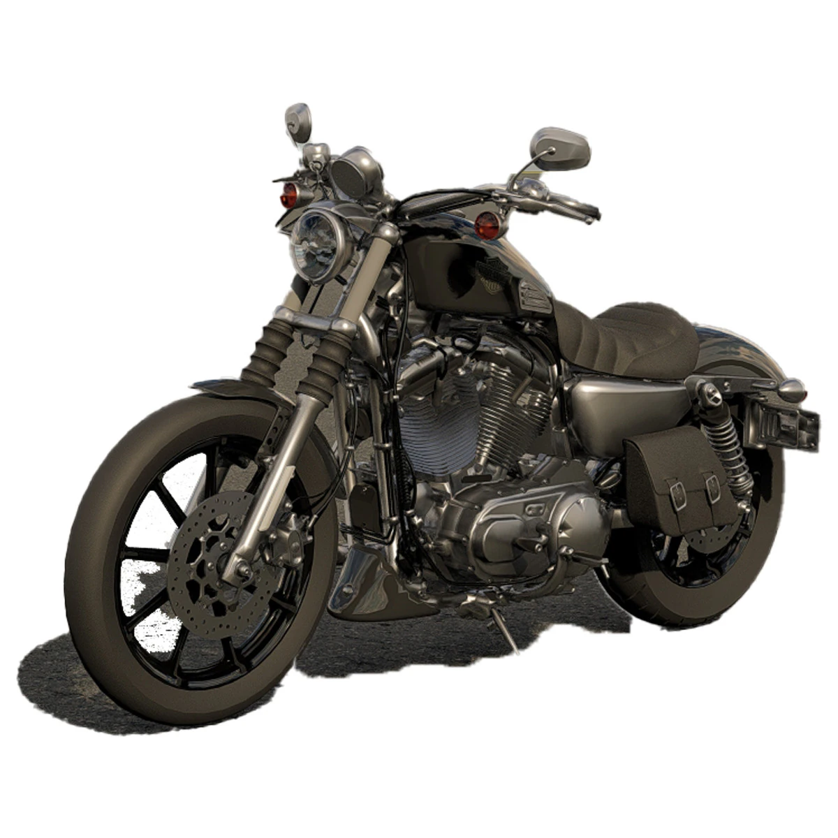 Harley Davidson Iron 883 3D Model .c4d .max .obj .3ds .fbx .stl .blend 
