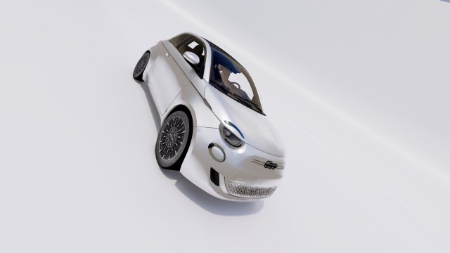 Fiat 500e 2021 3D Model .c4d .max .obj .3ds .fbx .stl .blend 