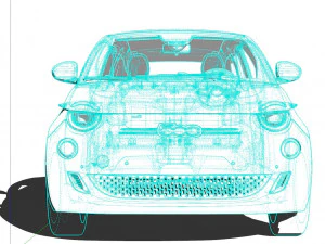 Fiat 500e 2021 3D Model
