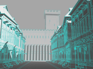 Old German Street 3D Model