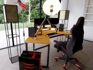 Influencer Desk Setup Modelo 3D