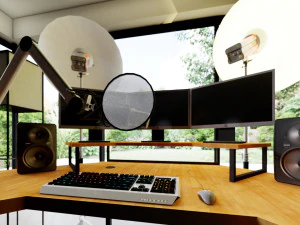 Influencer Desk Setup 3D Model