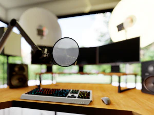 Influencer Desk Setup 3D Model