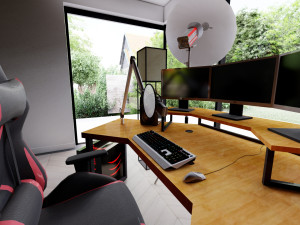 Influencer Desk Setup Modelo 3D