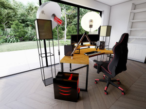 Influencer Desk Setup Modelo 3D