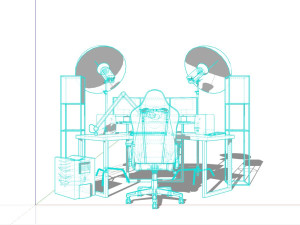 Influencer Desk Setup Modelo 3D