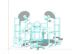 Influencer Desk Setup 3D Model