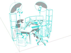 Influencer Desk Setup 3D Model