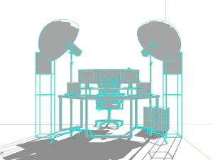 Influencer Desk Setup 3D Model