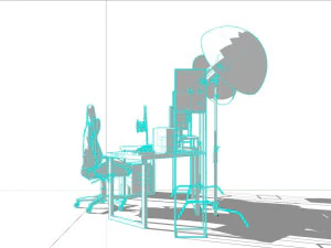 Influencer Desk Setup 3D Model