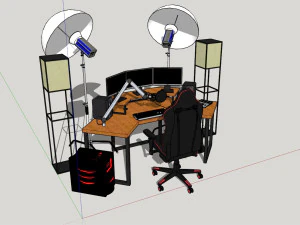 Influencer Desk Setup 3D Model