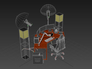 Influencer Desk Setup Modelo 3D