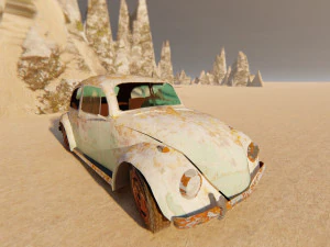 Volkswagen Fusca Rusty 3D Model