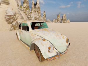 Volkswagen Fusca Rusty 3D Model
