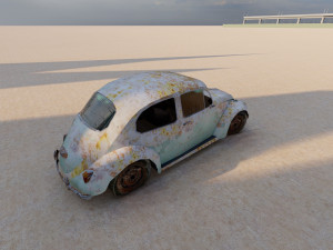 Volkswagen Fusca Rusty 3D Model