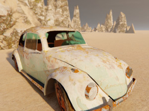Volkswagen Fusca Rusty 3D Model