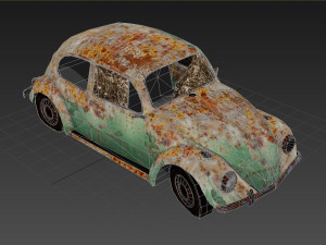 Volkswagen Fusca Rusty 3D Model