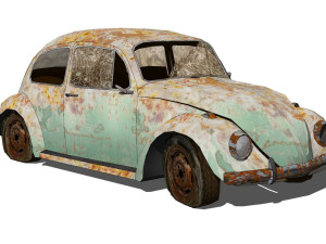 Volkswagen Fusca Rusty 3D Model