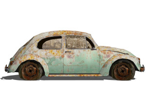 Volkswagen Fusca Rusty 3D Model