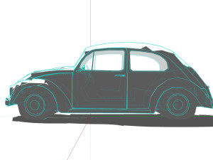 Volkswagen Fusca Rusty 3D Model