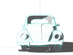Volkswagen Fusca Rusty 3D Model