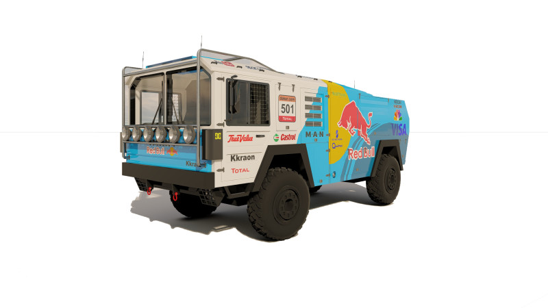 Mankat Dakar ReedBull Truck Model 3D .c4d .max .obj .3ds .fbx .stl .blend 