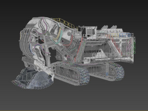 Mining Excavator proto LIEBHERR R9 2000 3D Model